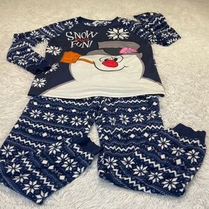 Pat Pat Snowman Pajama Set - Navy and White WOMENS SIZE S ELASTIC WAISTBAND